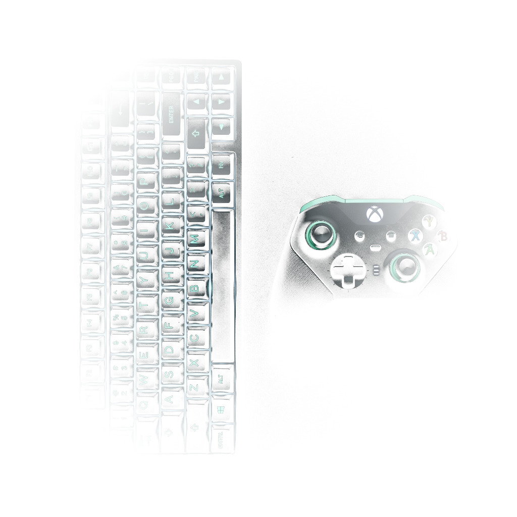 Keyboard perspective closeup